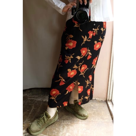 black flower skirt
