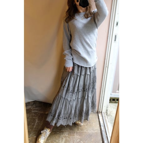 gray rose skirt
