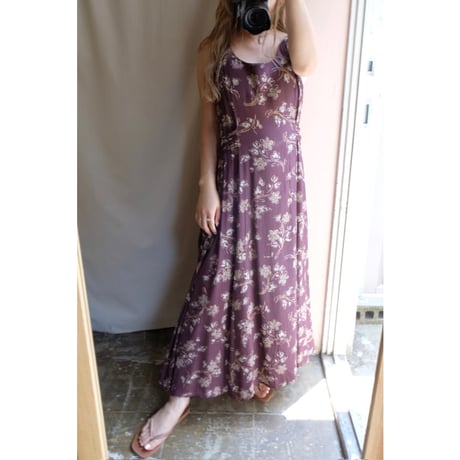 brown flower one-piece