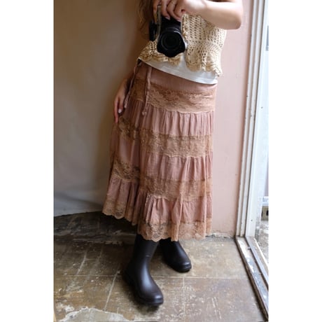 brown lace skirt