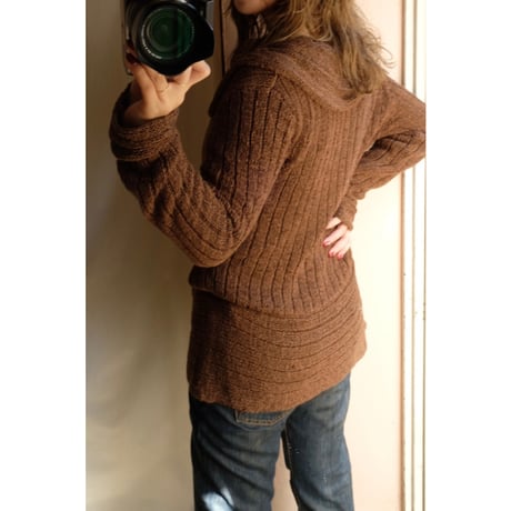 brown knit cardigan
