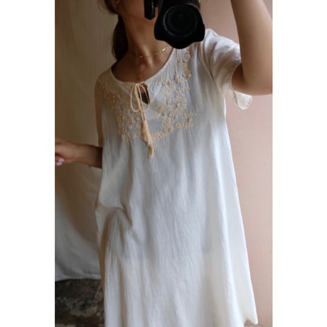 ivory embroidery one-piece
