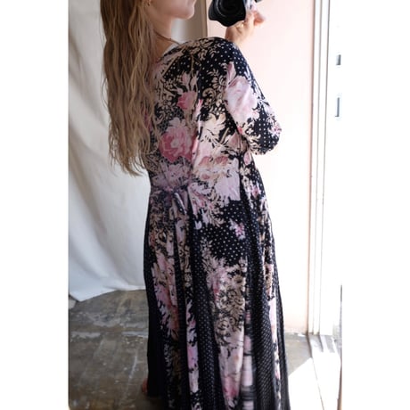 black flower one-piece