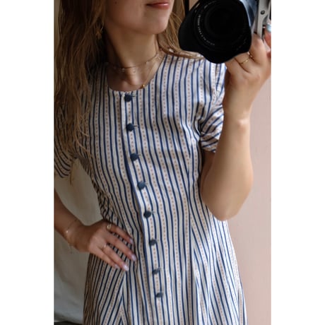 navy stripe one-piece