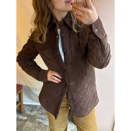 brown quilting jacket