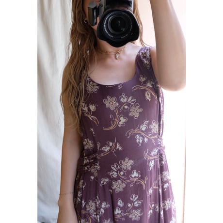 brown flower one-piece