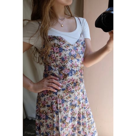 flower camisole one-piece