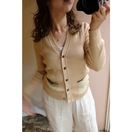 beige knit cardigan