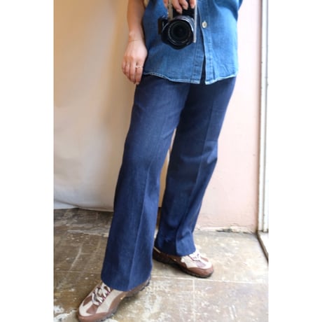 yellow stitch denim pants