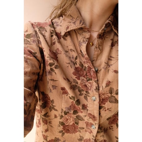 brown flower shirt