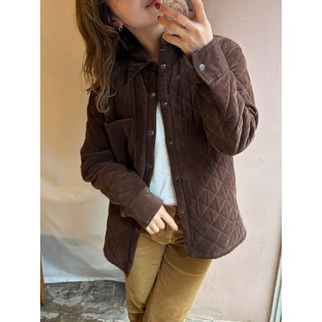 brown quilting jacket