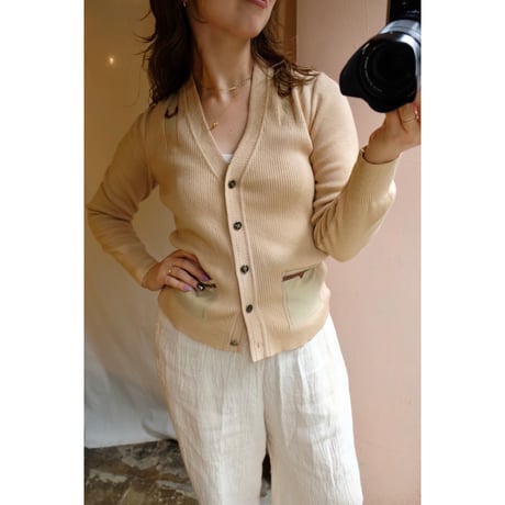 beige knit cardigan