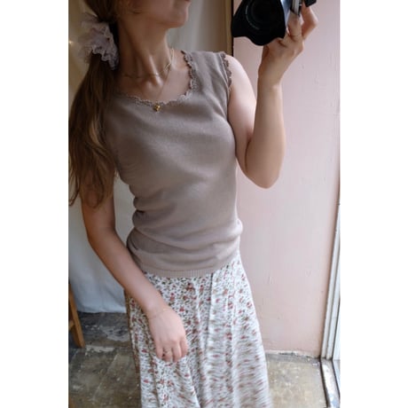 beige tank top