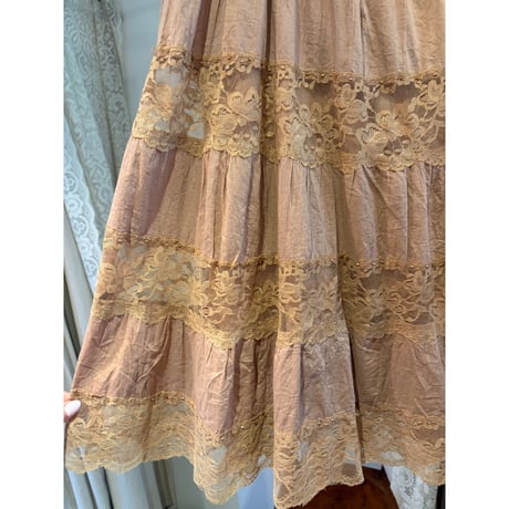 brown lace skirt