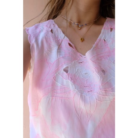 pink tie-dyetank top