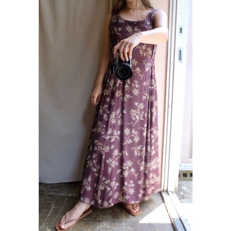 brown flower one-piece