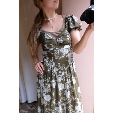 olive flower one-piece