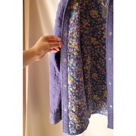 blue quilting jacket