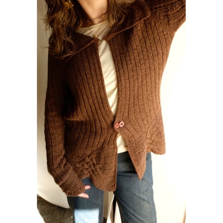 brown knit cardigan