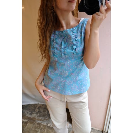 light blue tank top