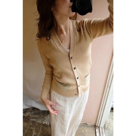 beige knit cardigan