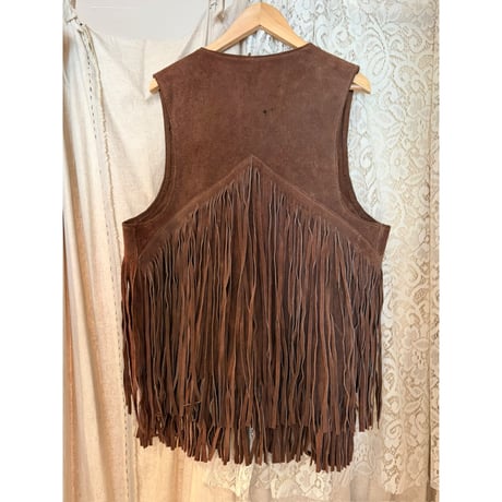 brown leather vest