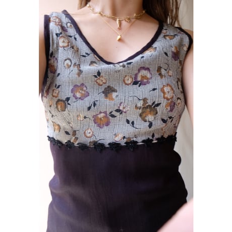 black flower tunic