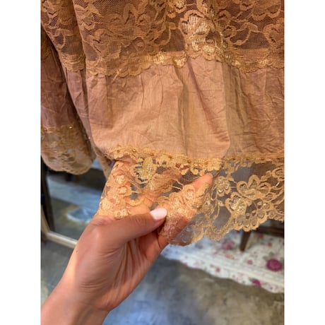 brown lace skirt