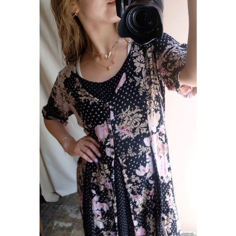 black flower one-piece