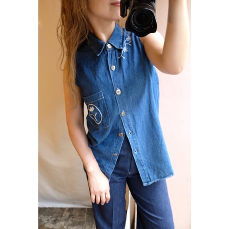 denim embroidery shirt