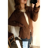 brown knit cardigan