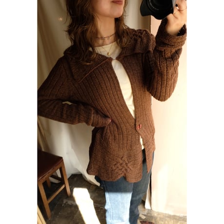 brown knit cardigan