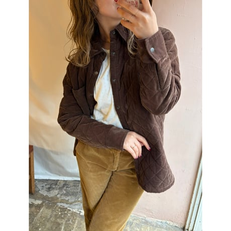 brown quilting jacket