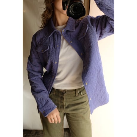 blue quilting jacket