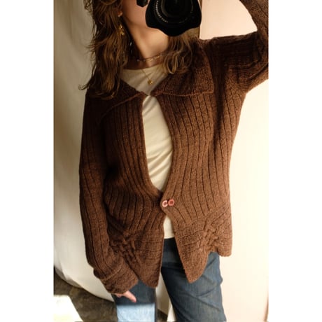brown knit cardigan