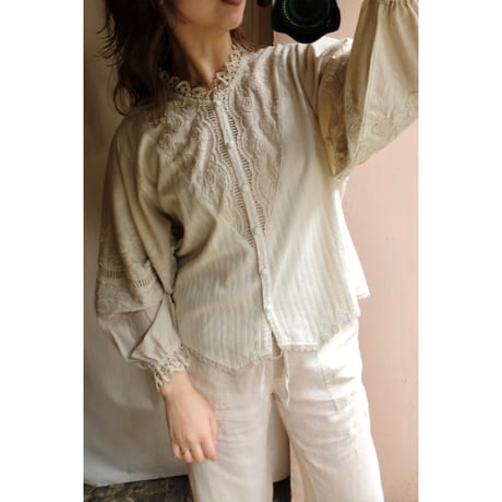 beige rose blouse