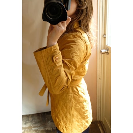 mustard quilting coat