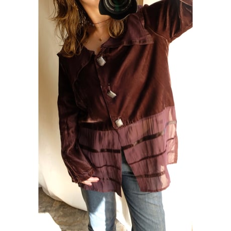 80's brown sheer cardigan