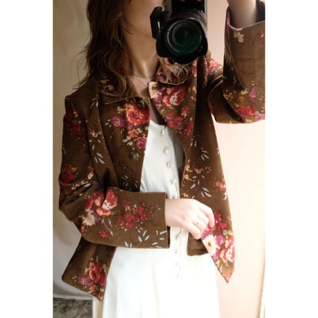 brown flower jacket