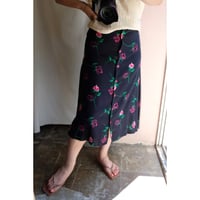 black×pink flower skirt