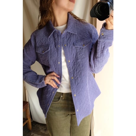 blue quilting jacket