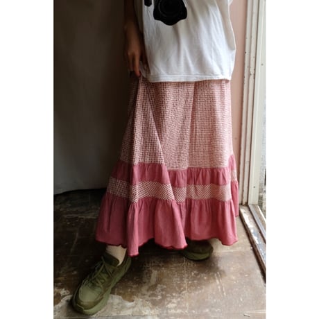 red gingham check skirt
