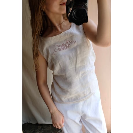 handmade cross-stitch tank top
