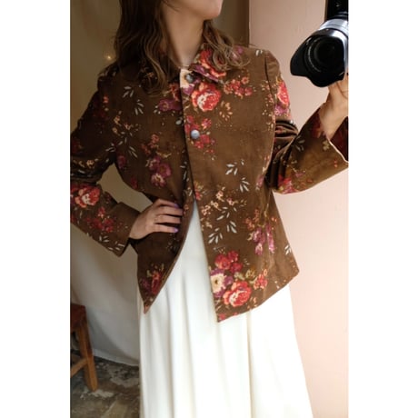brown flower jacket