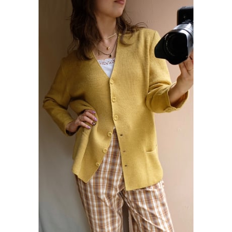 mustard knit cardigan