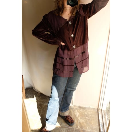 80's brown sheer cardigan