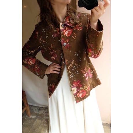 brown flower jacket