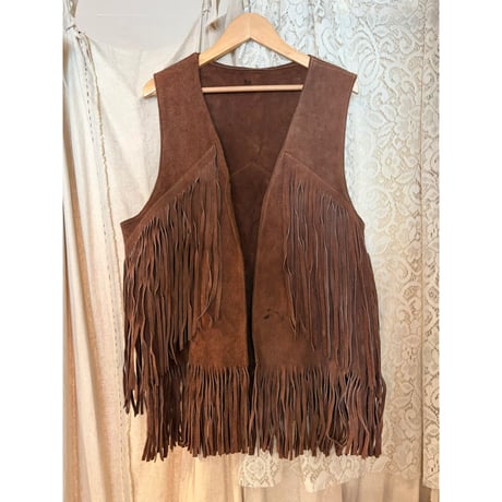 brown leather vest