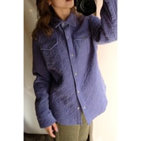 blue quilting jacket