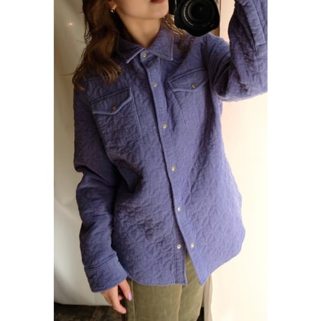 blue quilting jacket